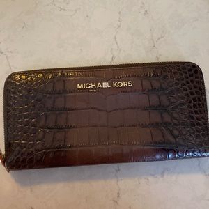 Michael Kors Brown snakeskin wallet- gently used